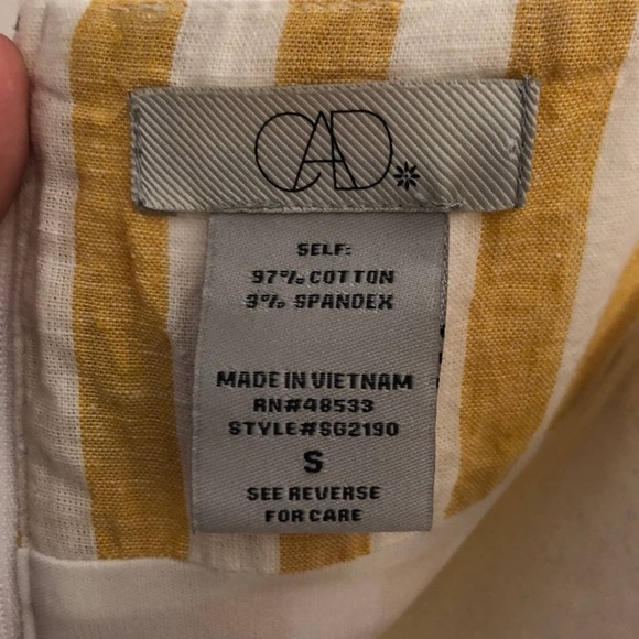 Cad mustard yellow striped sleeveless dress - Picture 8 of 8